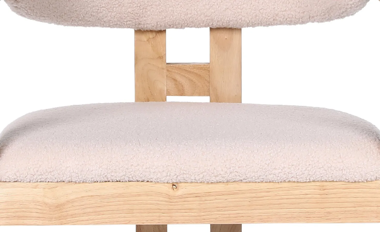 Lot de 2 chaises design Oregon Bois clair et Tissu bouclette Beige
