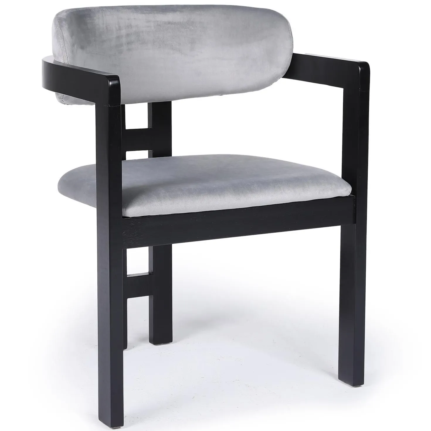 Lot de 2 chaises design Oregon Bois noir et Velours Gris
