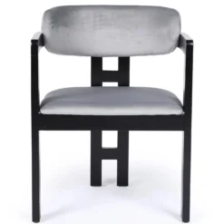 Lot de 2 chaises design Oregon Bois noir et Velours Gris