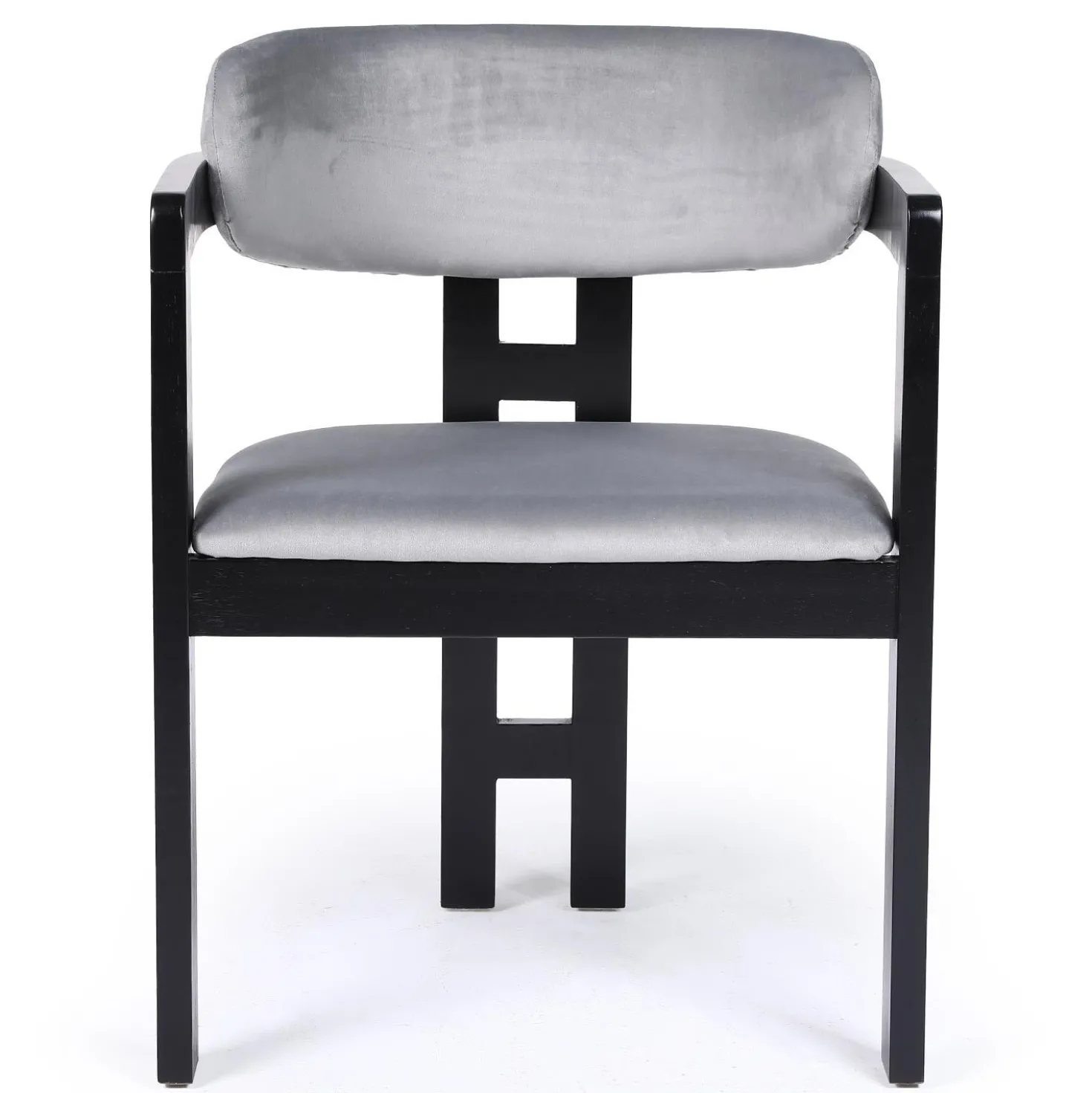 Lot de 2 chaises design Oregon Bois noir et Velours Gris
