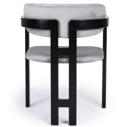 Lot de 2 chaises design Oregon Bois noir et Velours Gris