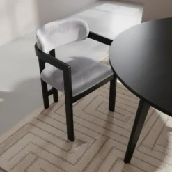 Lot de 2 chaises design Oregon Bois noir et Velours Gris