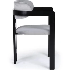 Lot de 2 chaises design Oregon Bois noir et Velours Gris