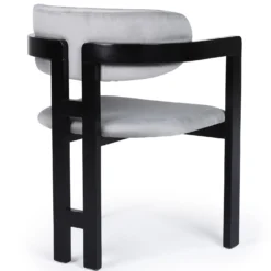 Lot de 2 chaises design Oregon Bois noir et Velours Gris