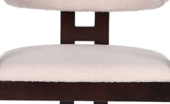 Lot de 2 chaises design Oregon Bois foncé et Tissu bouclette Beige