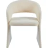 Lot de 4 chaises design Tootsie Tissu bouclette Crème