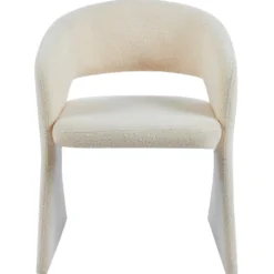 Lot de 4 chaises design Tootsie Tissu bouclette Crème