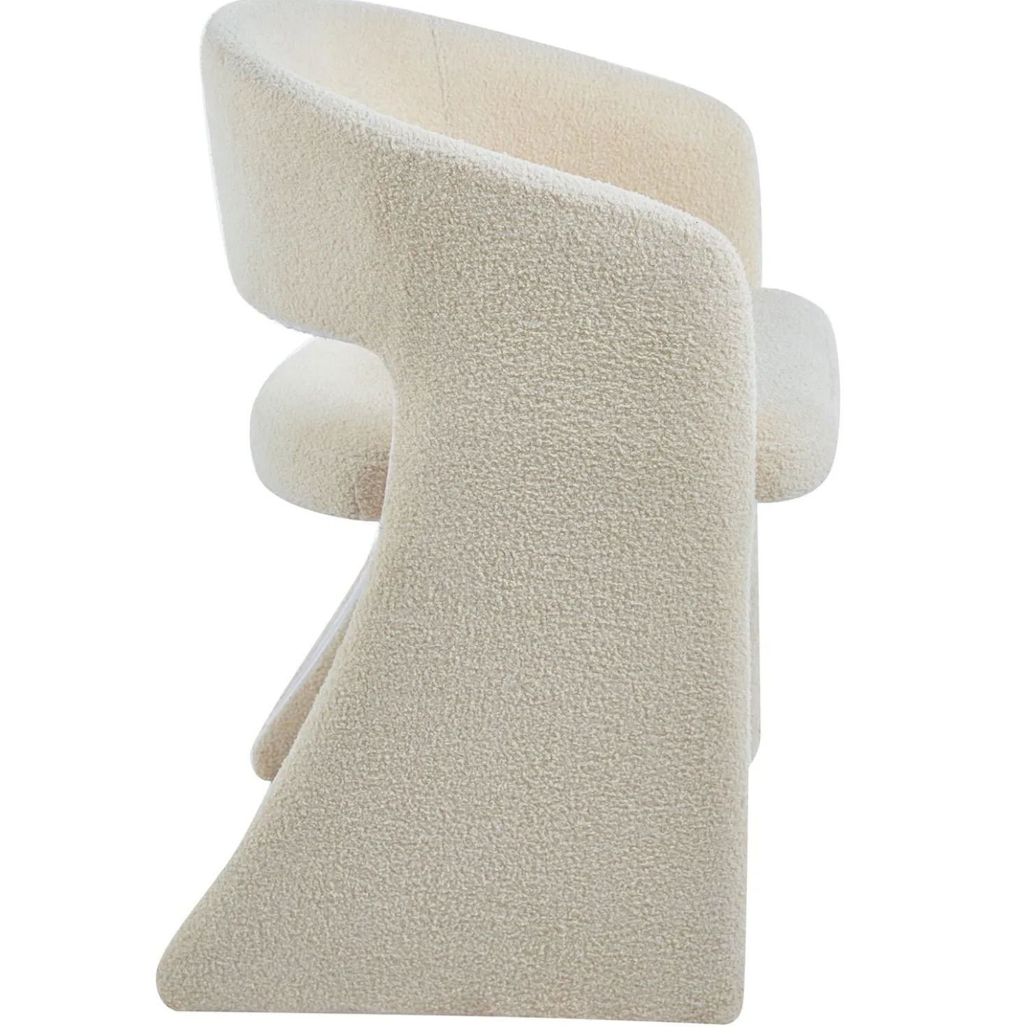 Lot de 4 chaises design Tootsie Tissu bouclette Crème