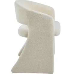 Lot de 6 chaises design Tootsie Tissu bouclette Crème
