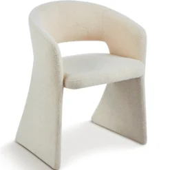 Lot de 2 chaises design Tootsie Tissu bouclette Crème