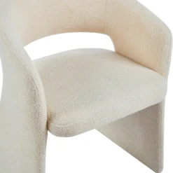 Lot de 2 chaises design Tootsie Tissu bouclette Crème