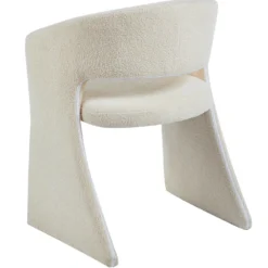 Lot de 2 chaises design Tootsie Tissu bouclette Crème