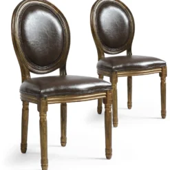Lot de 20 chaises de style médaillon Louis XVI Simili (P.U) Marron bois patiné Or