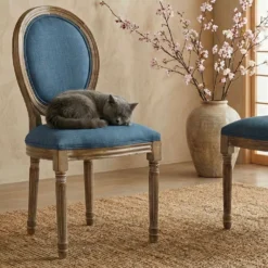 Lot de 20 chaises de style médaillon Louis XVI Tissu Bleu