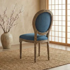 Lot de 20 chaises de style médaillon Louis XVI Tissu Bleu