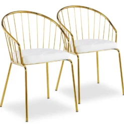 Lot de 2 chaises/fauteuils Eventille Simili Blanc