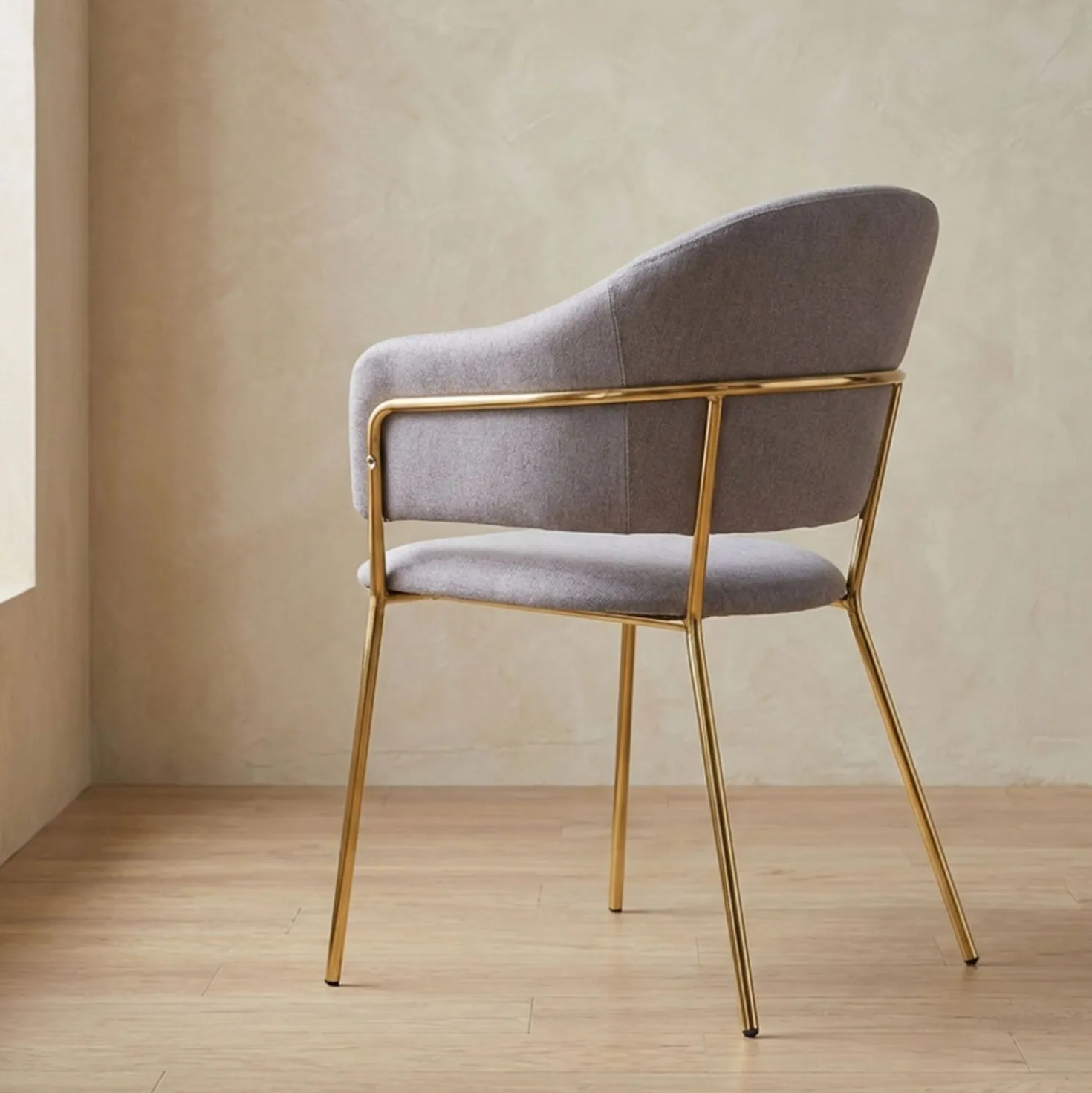 Lot de 2 chaises/fauteuils Ulrick Tissu Gris