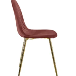 Lot de 8 chaises matelassées Norway Pieds Or et Velours Rose