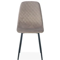 Lot de 8 chaises matelassées Norway Pieds Noir et Velours Taupe