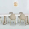 Lot de 4 chaises matelassées Norway Velours Taupe