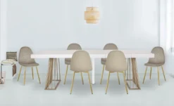 Lot de 4 chaises matelassées Norway Velours Taupe