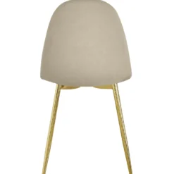 Lot de 8 chaises matelassées Norway Pieds Or et Velours Taupe