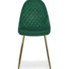 Lot de 8 chaises matelassées Norway Pieds Or et Velours Vert