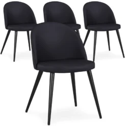 Lot de 4 chaises Maury Simili P.U. Noir