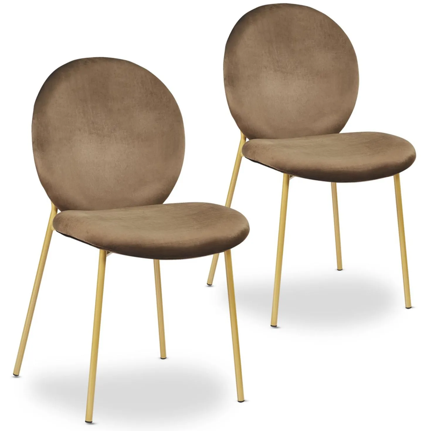 Lot de 2 chaises médaillon Irene Velours Camel