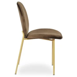 Lot de 2 chaises médaillon Irene Velours Camel