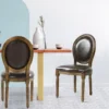 Lot de 2 chaises médaillon Louis XVI Bois massif patiné Or et Simili (P.U) Marron