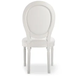 Lot de 2 chaises médaillon Louis XVI Bois massif et Simili (P.U) Blanc