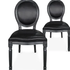 Lot de 20 chaises médaillon Louis XVI Simili (P.U) Noir
