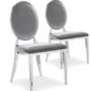 Lot de 2 chaises médaillon Sofia velours Argent