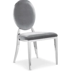 Lot de 2 chaises médaillon Sofia velours Argent