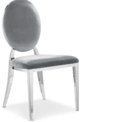 Lot de 6 chaises médaillon Sofia Velours Argent