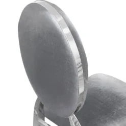 Lot de 6 chaises médaillon Sofia Velours Argent