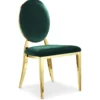 Lot de 4 chaises médaillon Sofia Pieds Or Velours Vert