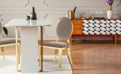 Lot de 2 chaises médaillon Sofia velours Taupe
