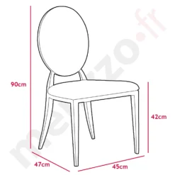 Lot de 2 chaises médaillon Sofia velours Taupe