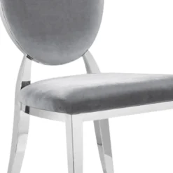 Lot de 8 chaises médaillon Sofia Velours Argent