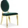 Lot de 8 chaises médaillon Sofia Pieds Or Velours Vert