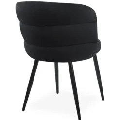 Lot de 2 chaises modernes matelassées Malawi Velours Noir