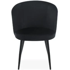 Lot de 2 chaises modernes matelassées Malawi Velours Noir