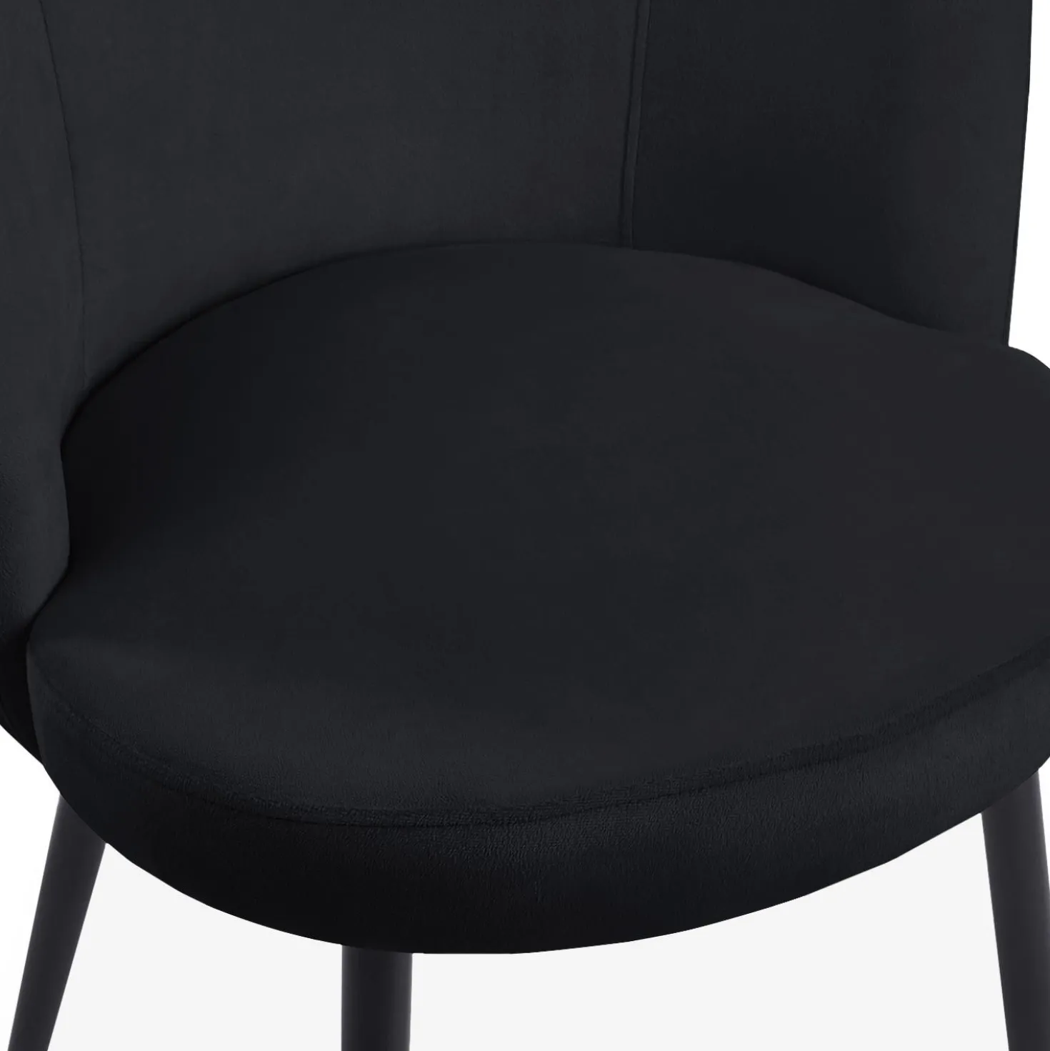 Lot de 2 chaises modernes matelassées Malawi Velours Noir