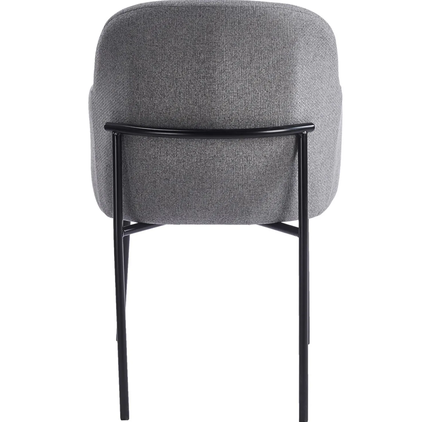 Lot de 8 chaises modernes matelassées Inaya Métal Noir et Tissu Gris