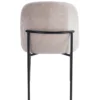 Lot de 2 chaises modernes matelassées Inaya Métal Noir et Tissu Beige