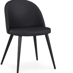 Lot de 6 chaises modernes Maury Simili Noir pieds Noir