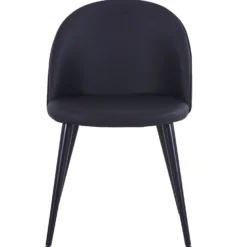 Lot de 6 chaises modernes Maury Simili Noir pieds Noir