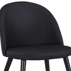 Lot de 6 chaises modernes Maury Simili Noir pieds Noir